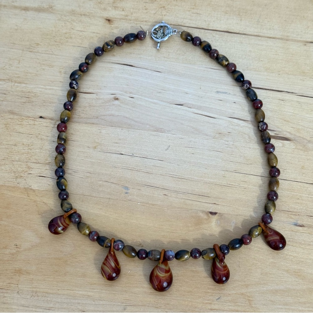 Elegant Brown Beaded Necklace